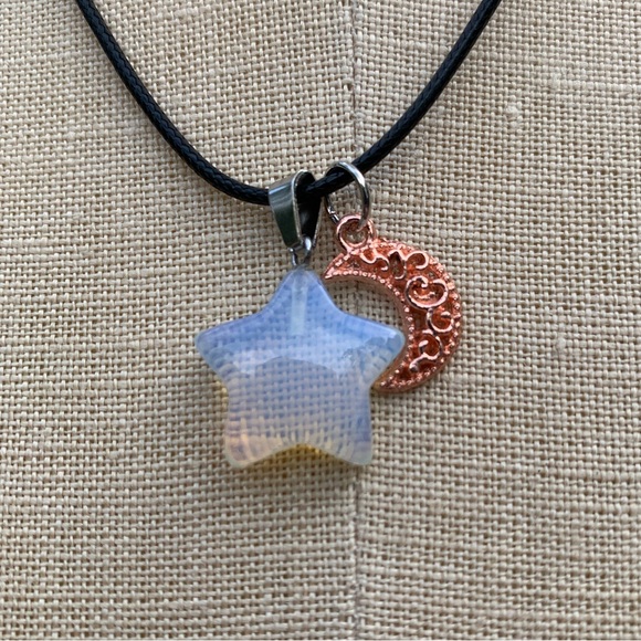 Handmade Moonstone Star Stone Amulet with Sun Charm - Picture 4 of 11